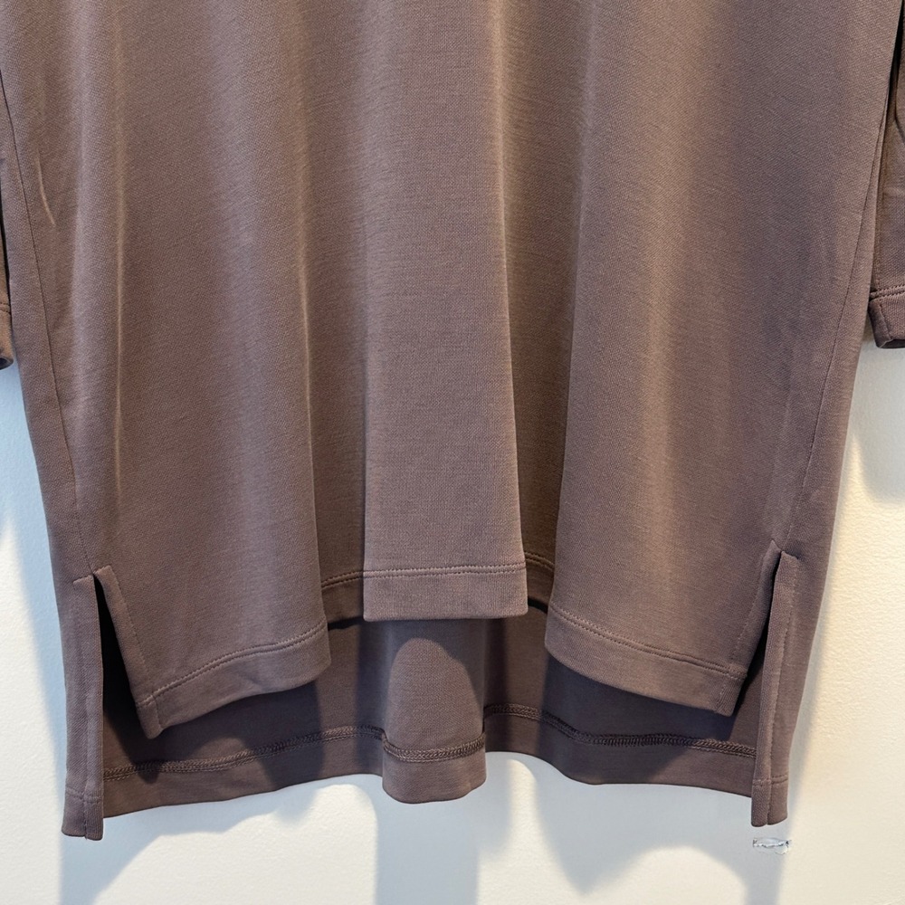 Pure Jill Tunic Top Womens Small Brown Tencel Modal 3/4 Sleeve Scoop Neck Casual - Picture 3 of 8